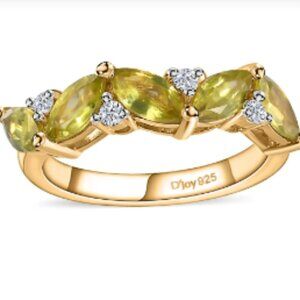 Sava Sphene and Moissanite Ring